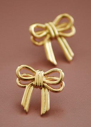 Bria Gold Dipped Bow Earrings