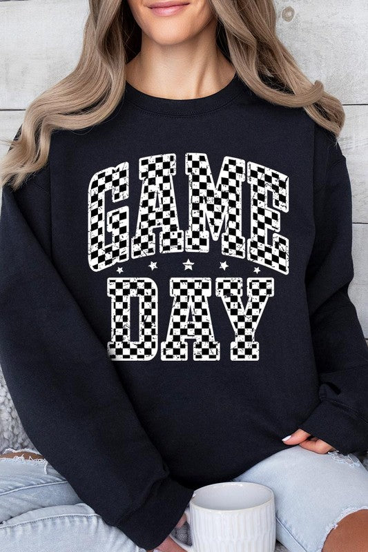 Checkered Game Day Graphic Sweatshirt