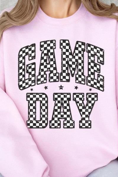 Checkered Game Day Graphic Sweatshirt