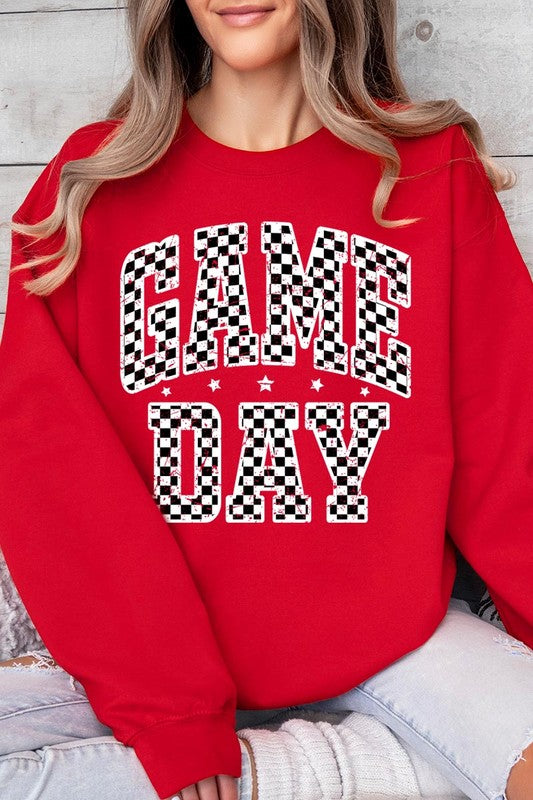 Checkered Game Day Graphic Sweatshirt