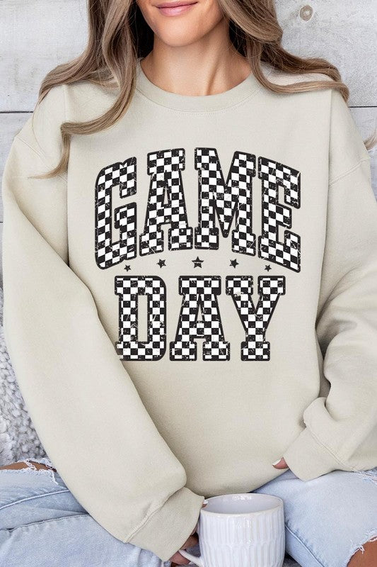 Checkered Game Day Graphic Sweatshirt