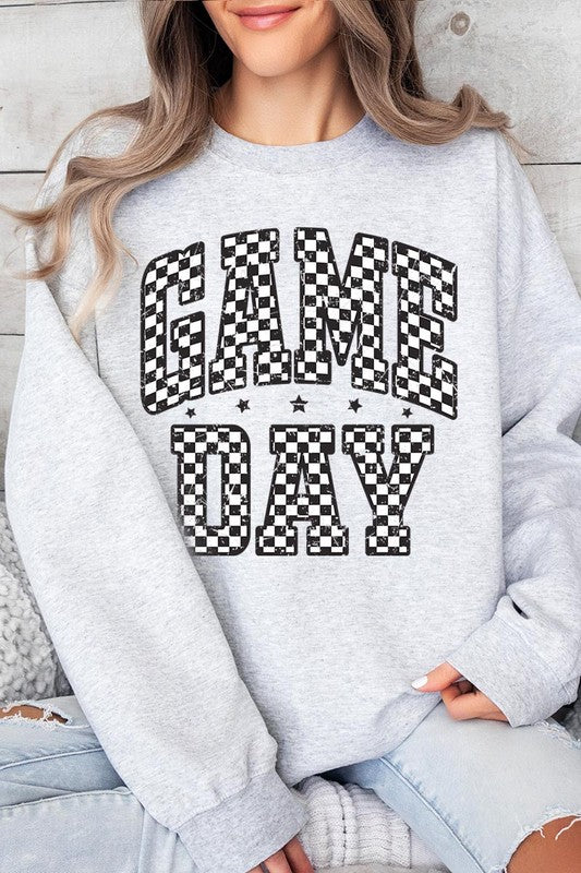 Checkered Game Day Graphic Sweatshirt