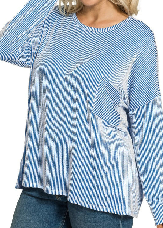 Cloud Comfort Oversized Top - Ocean Blue