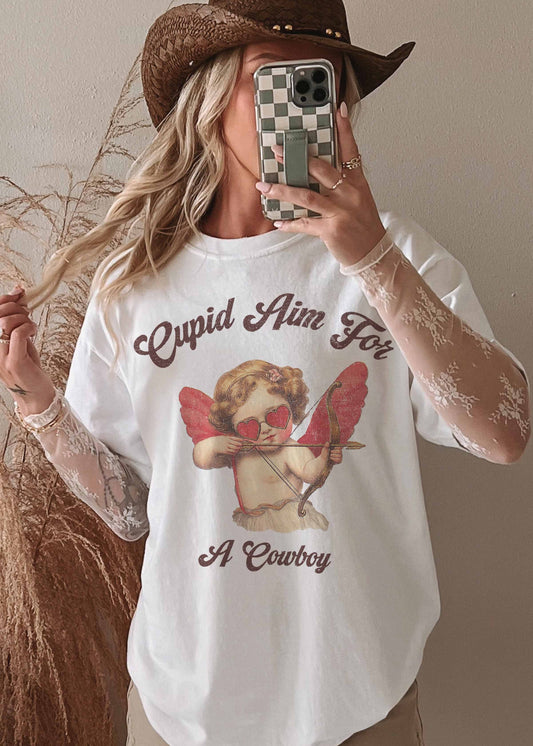 Cupid Aim For A Cowboy Tee