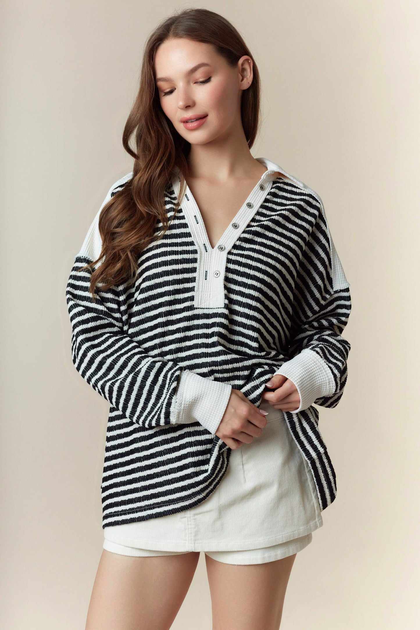 Pax Textured Stripe Top