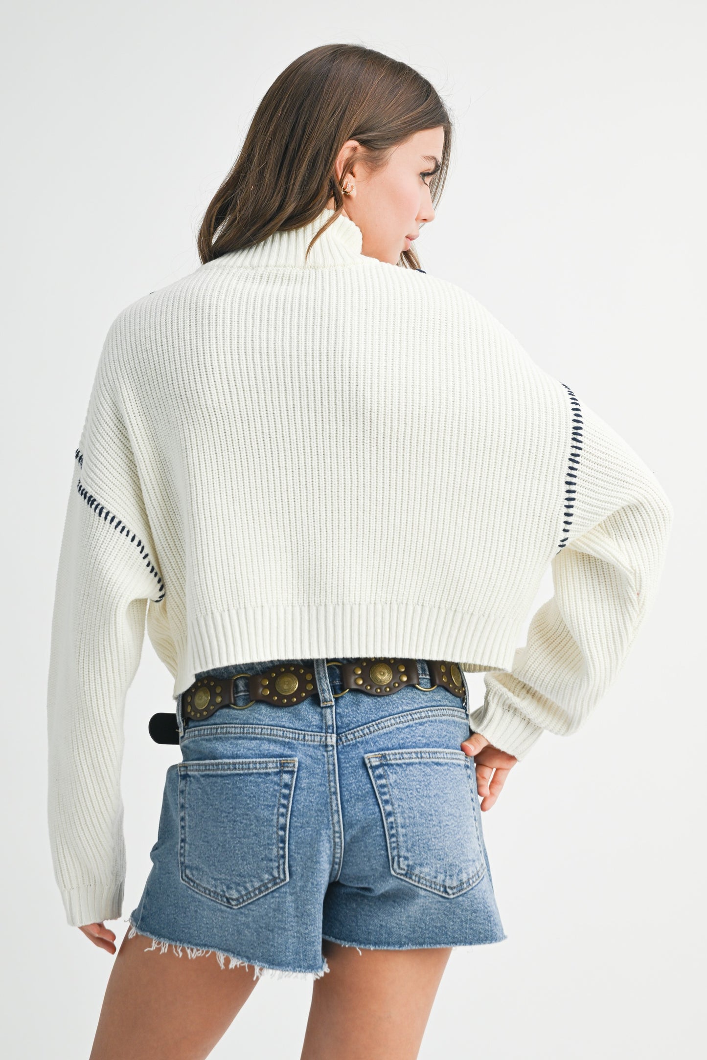 Winter White Cropped Pullover