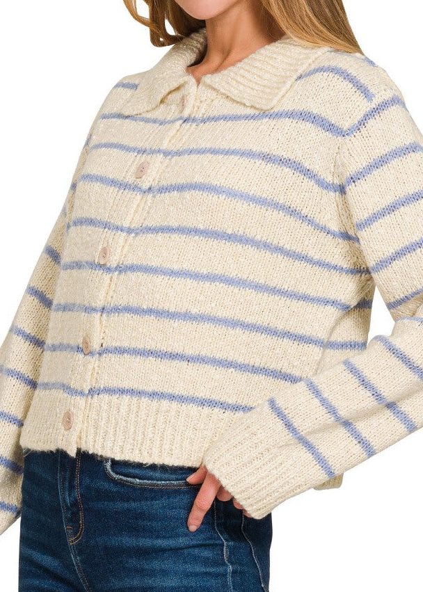 Cold Front Striped Cardigan