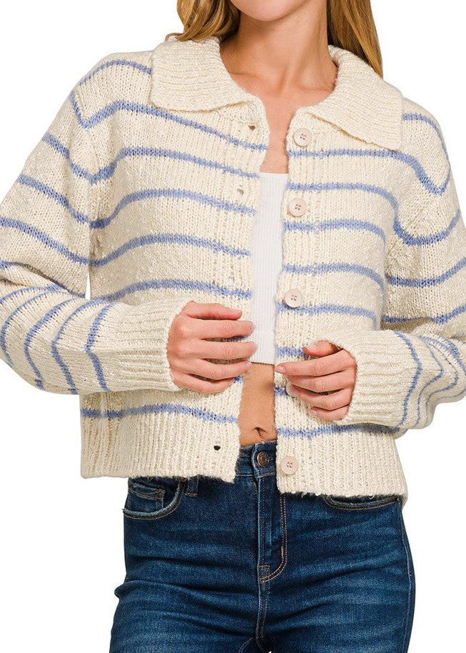 Cold Front Striped Cardigan