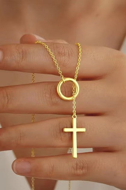 Cross Lariat Necklace