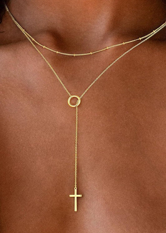 Cross Lariat Necklace