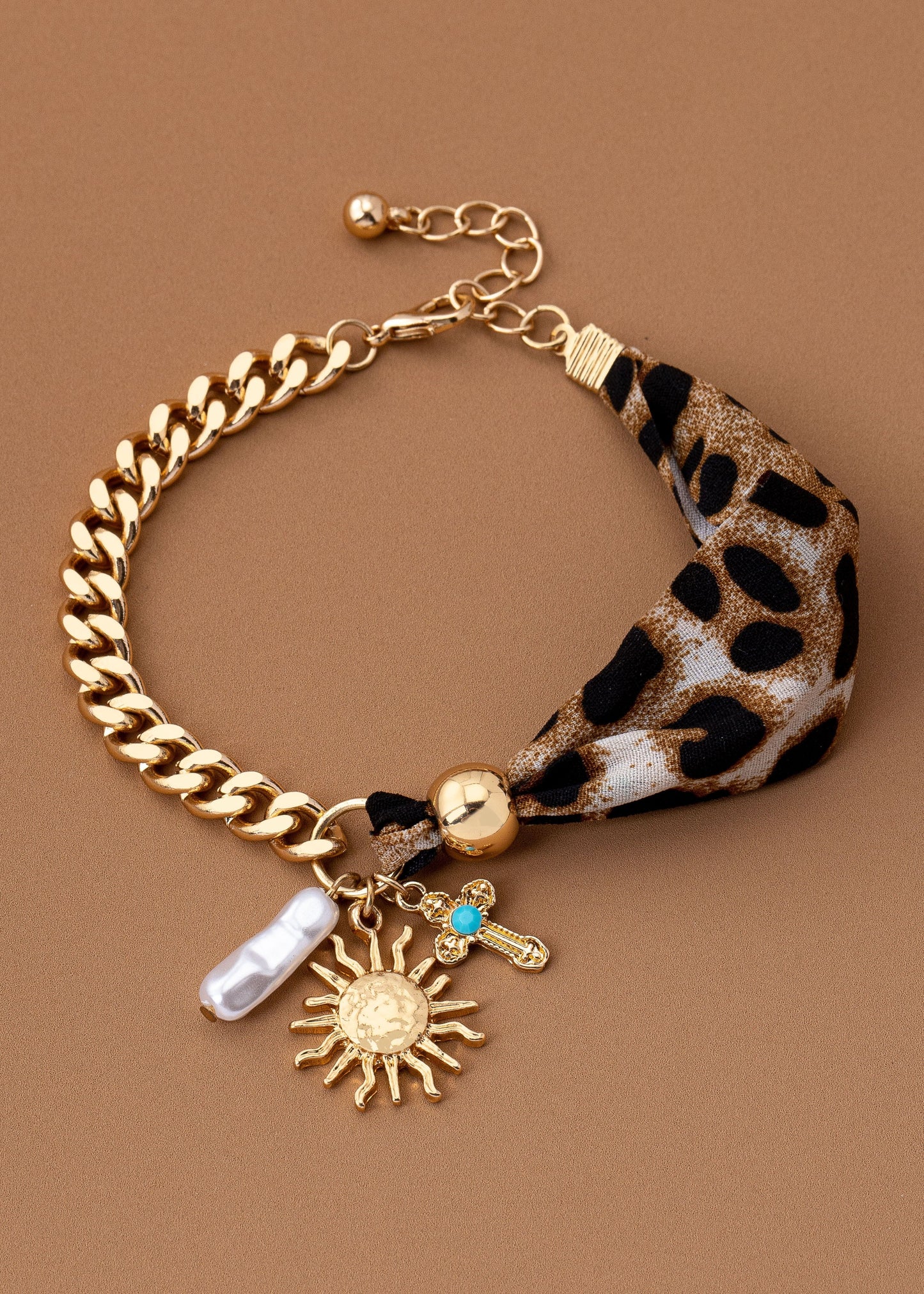Leopard Scarf Charm Bracelet