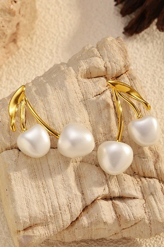 White Cherry Earrings