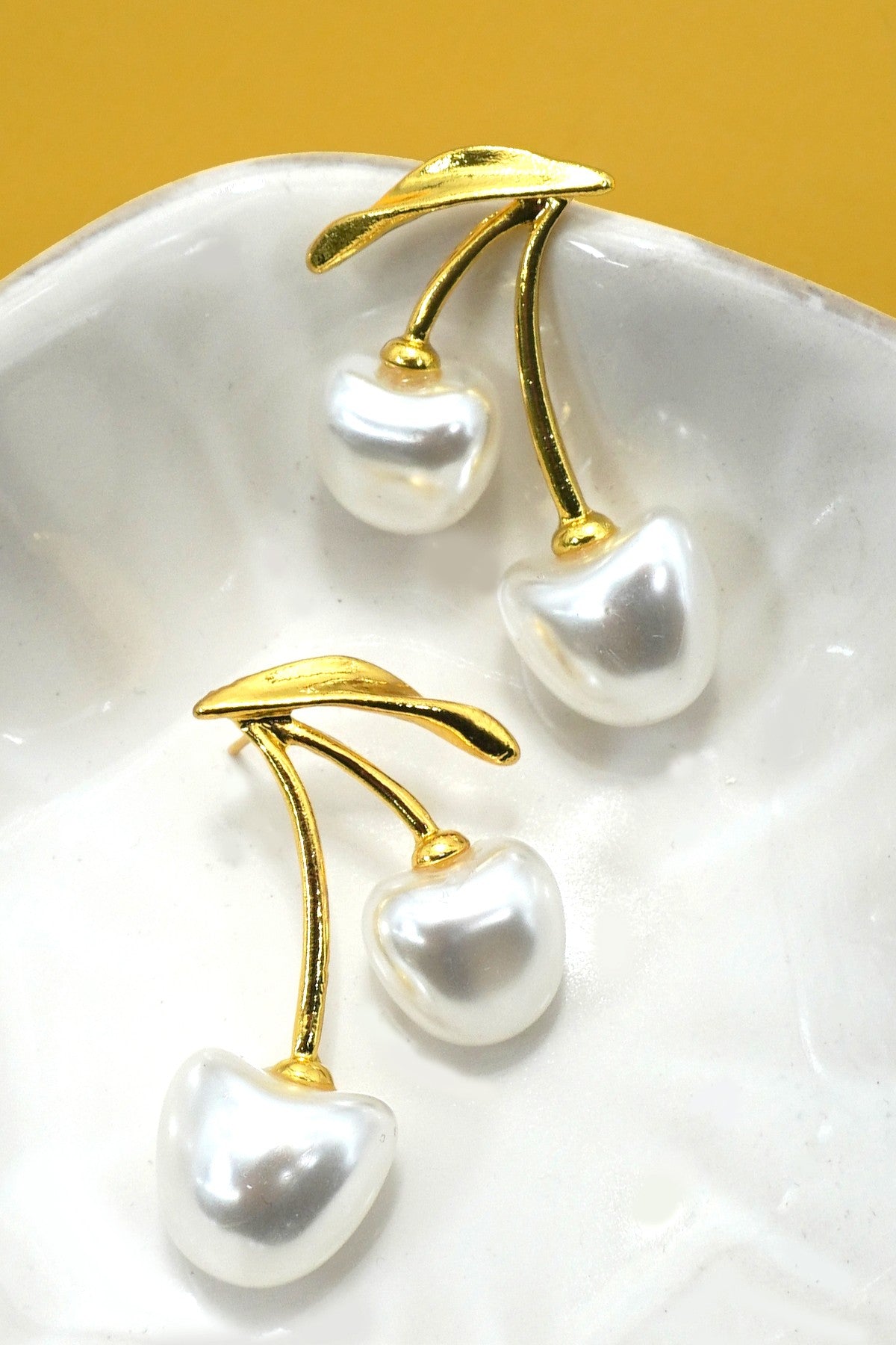 White Cherry Earrings