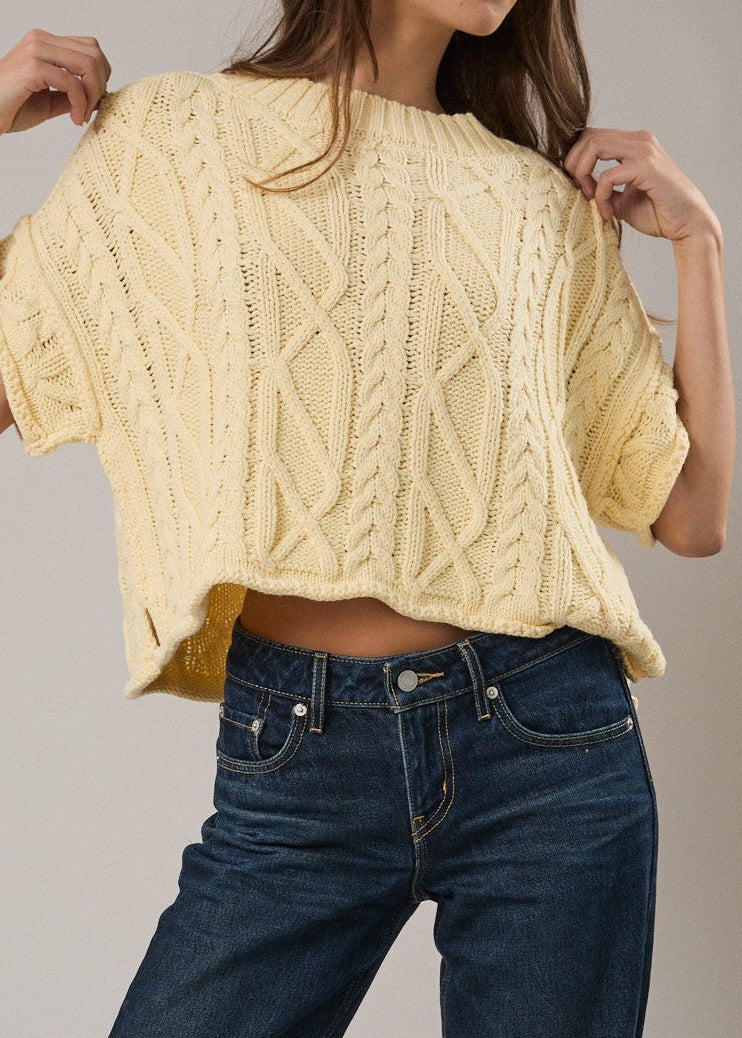 Maison Cable Knit Sweater Top