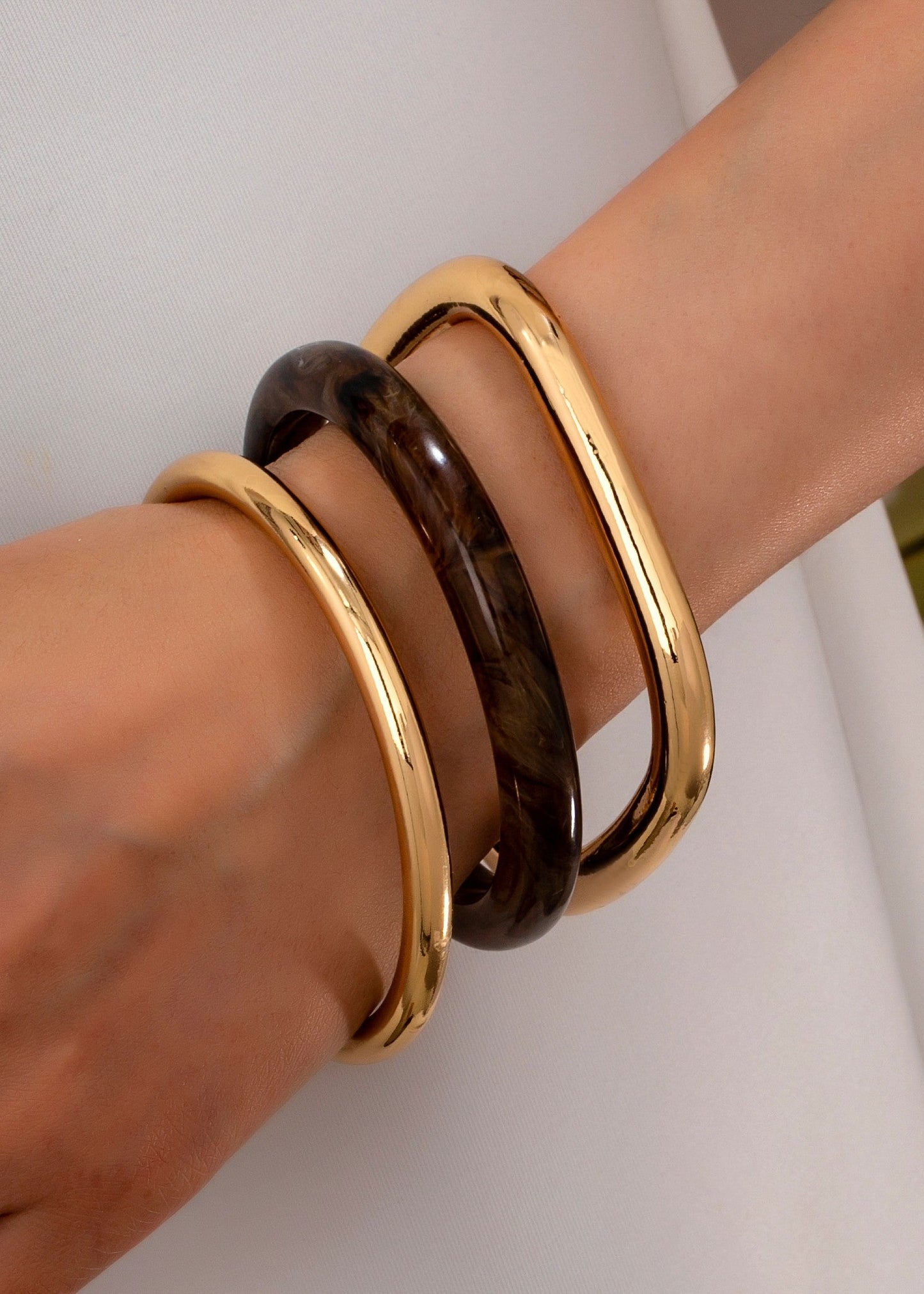 Tortoise & Gold Bangle Set