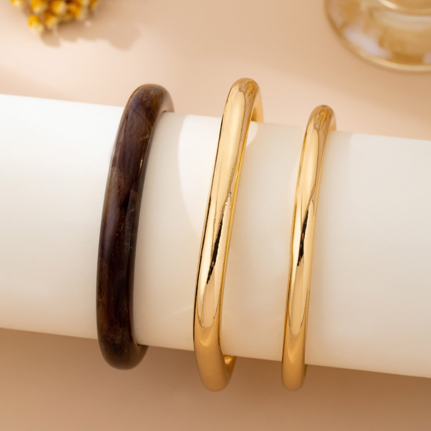 Tortoise & Gold Bangle Set