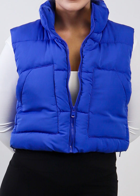 Tell Me The Tea Puffer Vest Azure