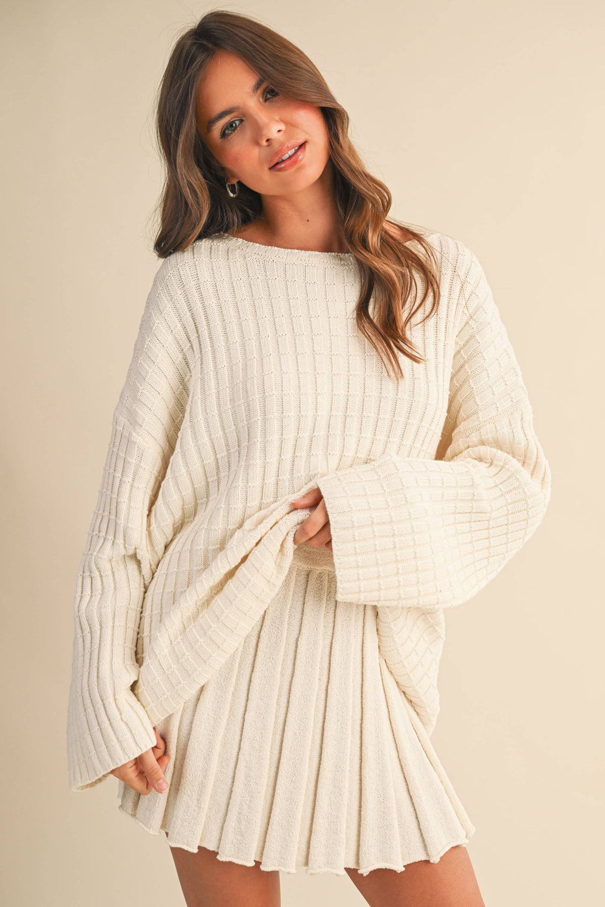 Autumn Belle Sweater & Pleated Skirt Set