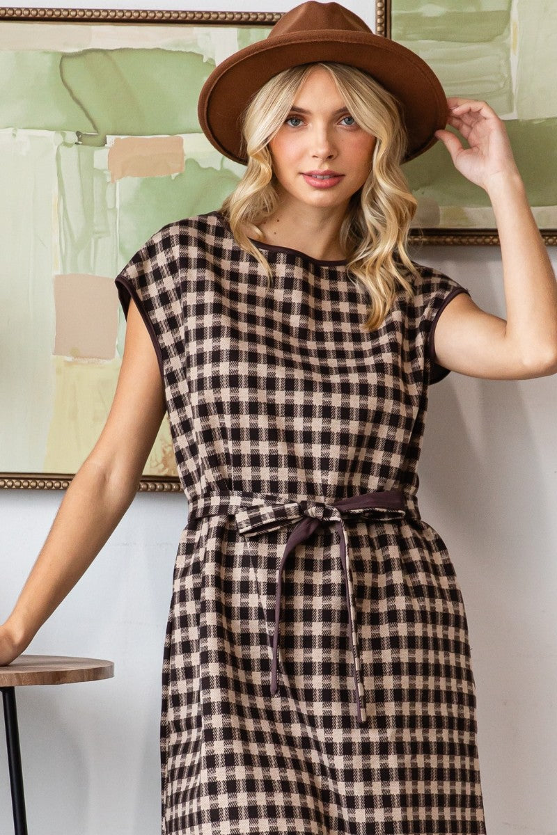 Hazel Checker Knit Mini Dress