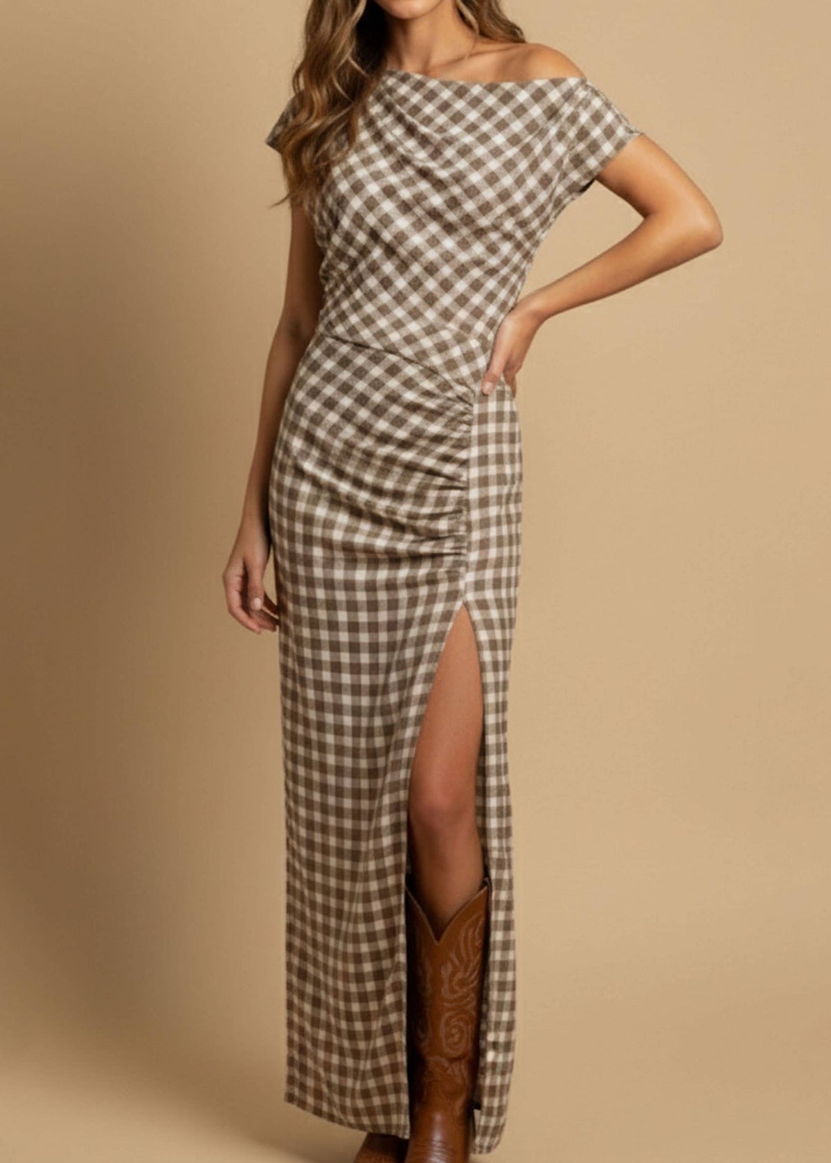 Vivienne Gingham Maxi Dress
