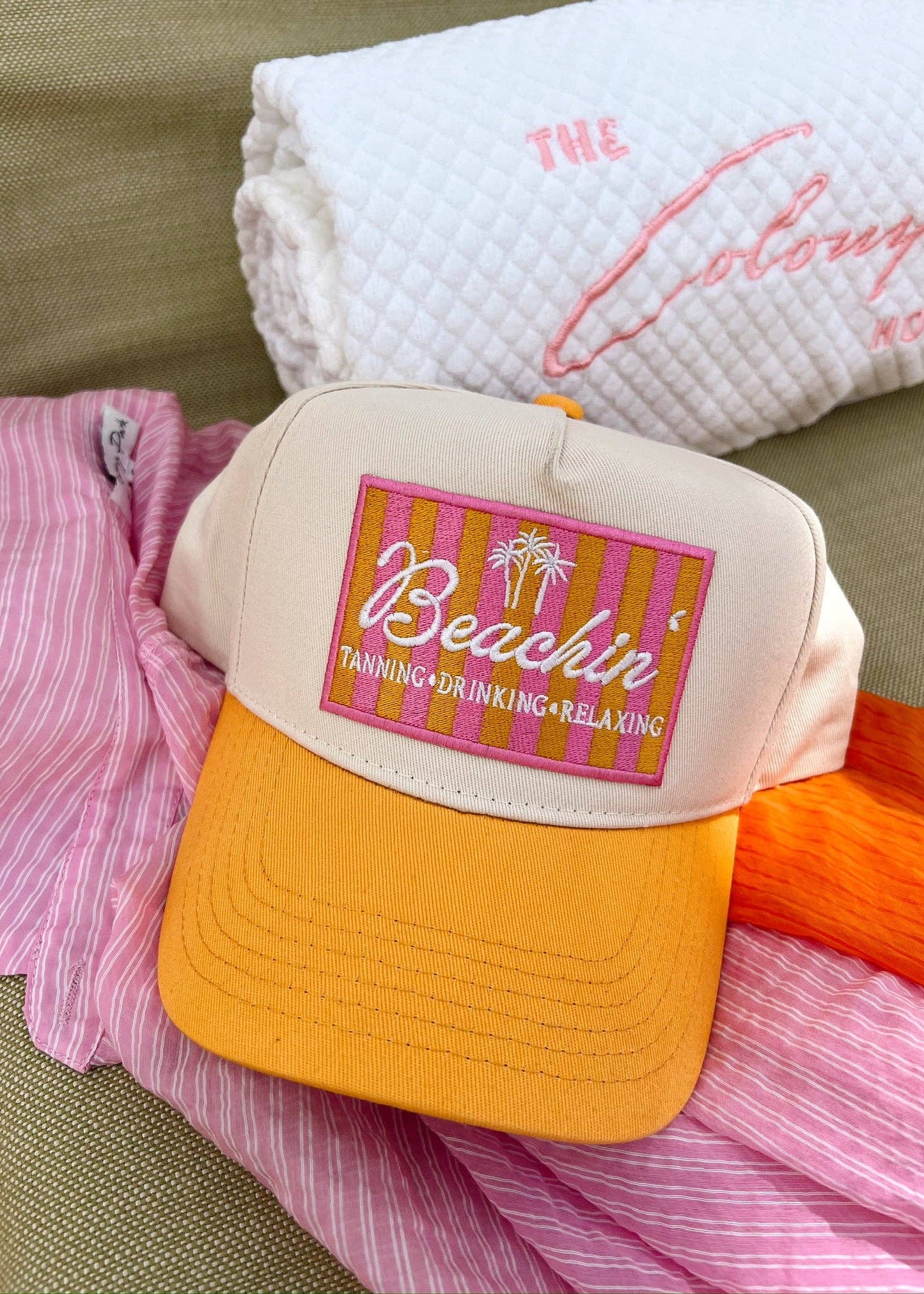 Beachin' Vintage Trucker Hat - Orange