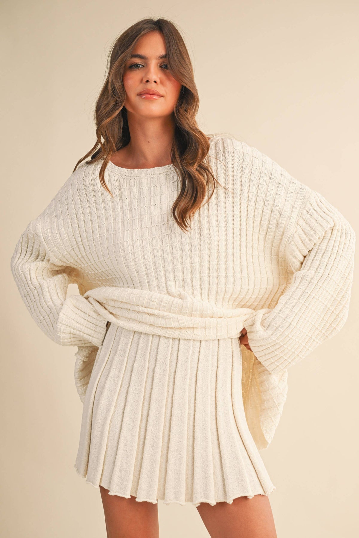 Autumn Belle Sweater & Pleated Skirt Set