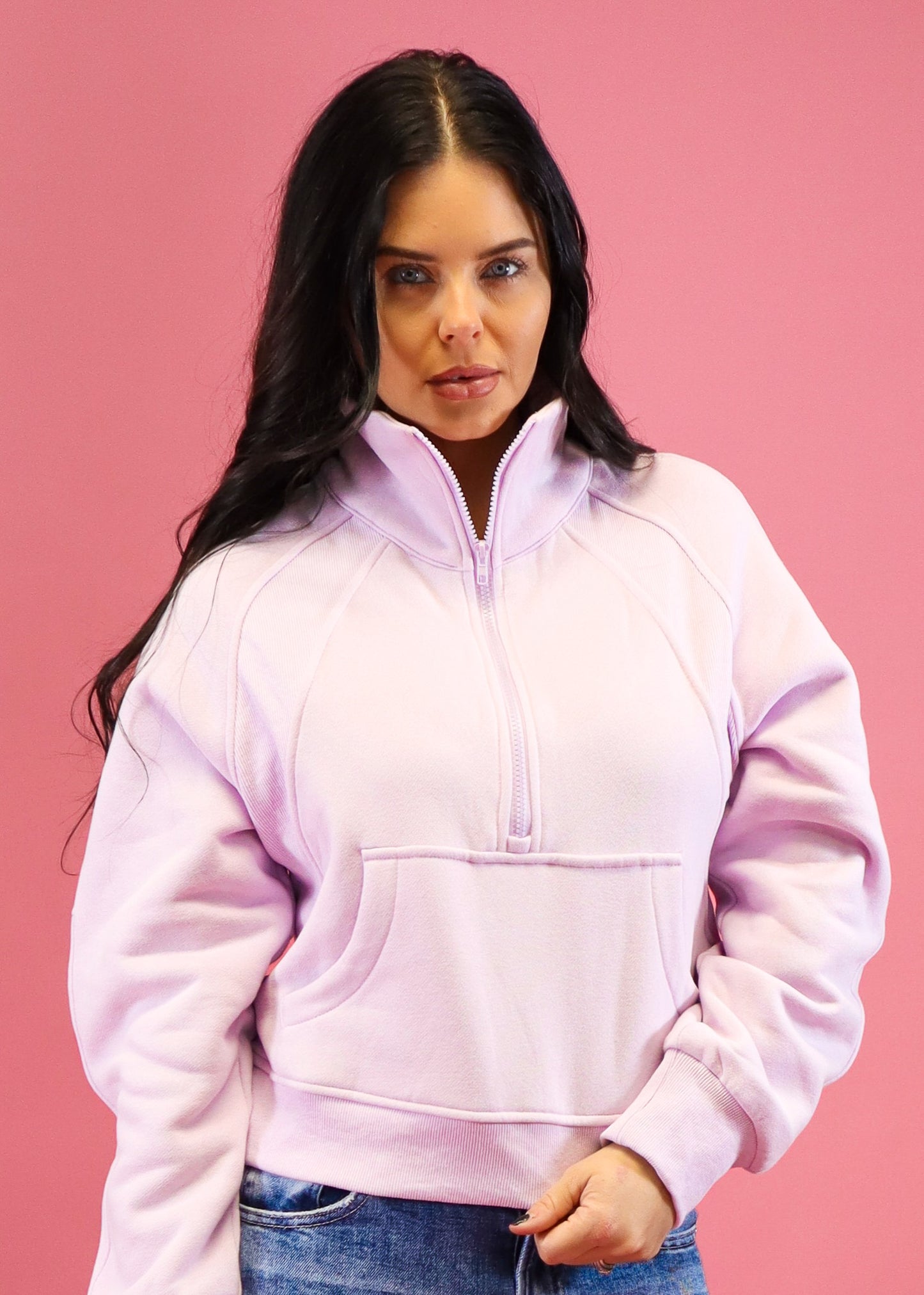 Desi Half Zip Pullover Lavendar