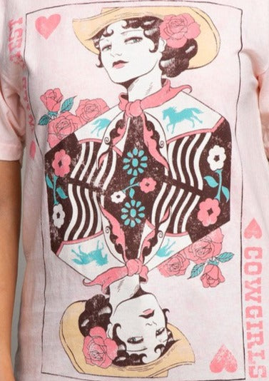 Wild West Queen of Hearts Graphic Top