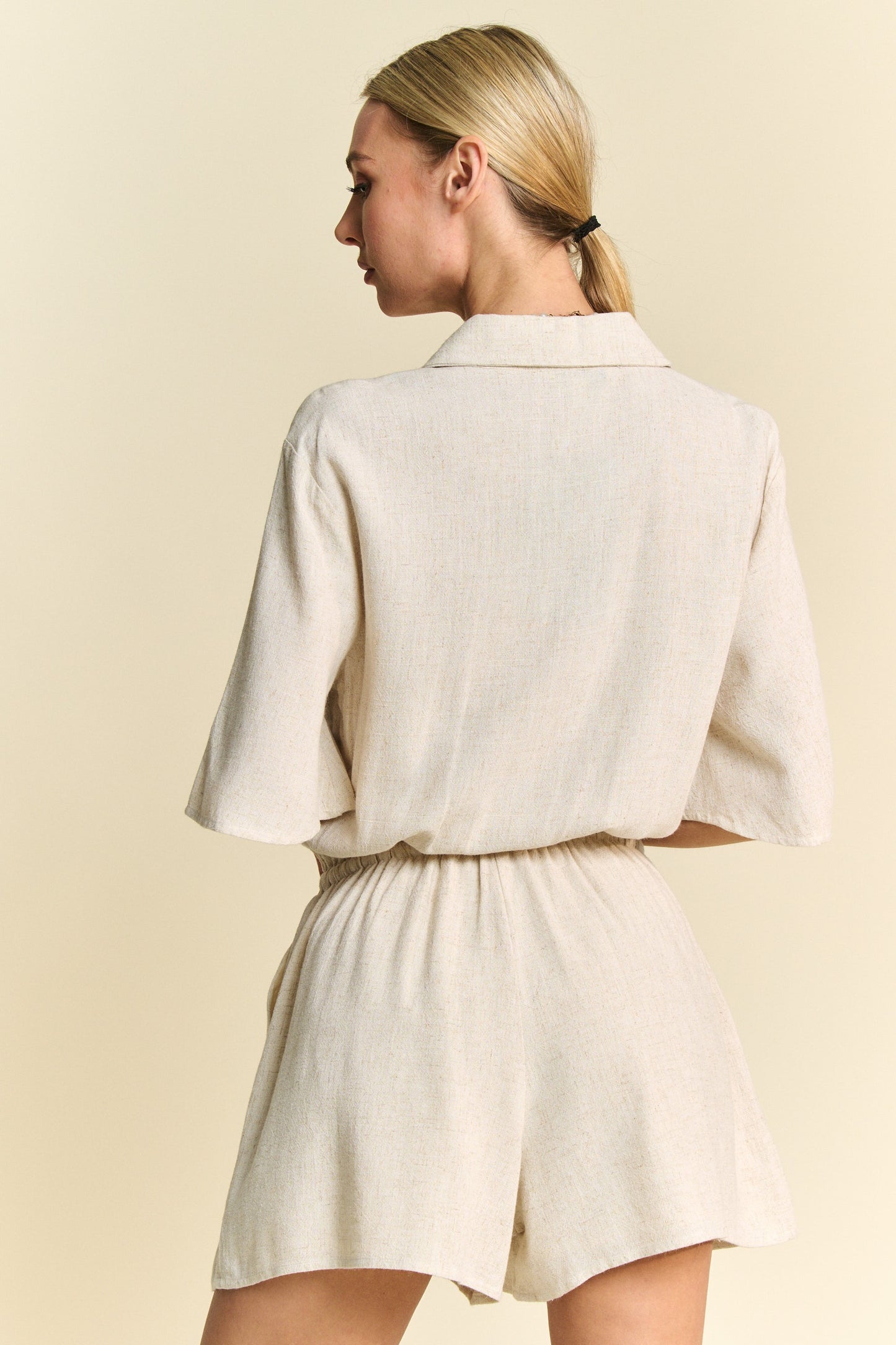 Adriana Button Down Romper - Plus