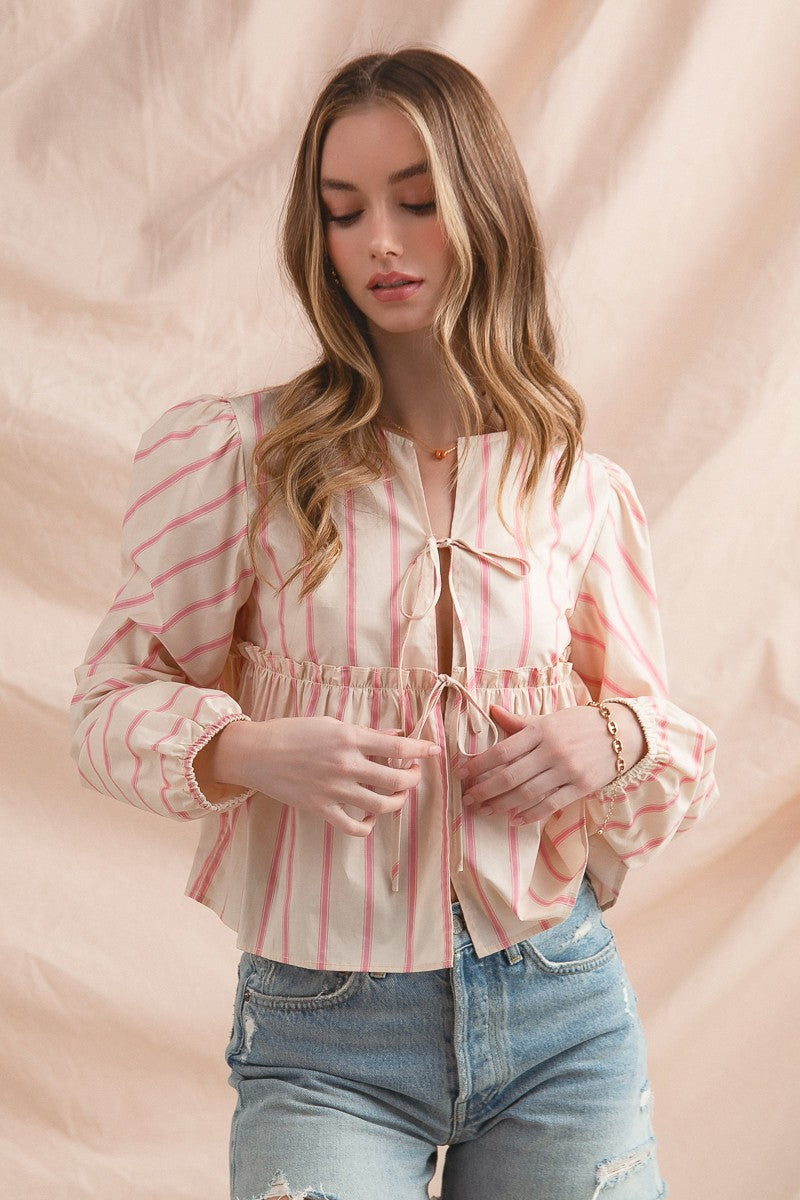 Lover Lover Front Tie Blouse