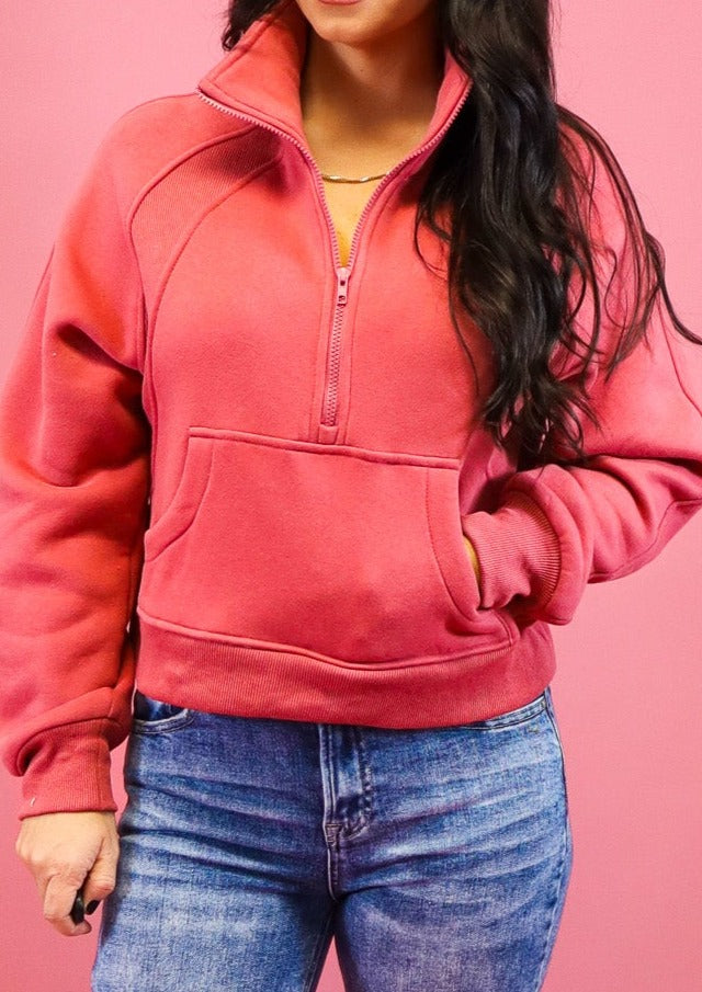 Desi Half Zip Pullover Berry