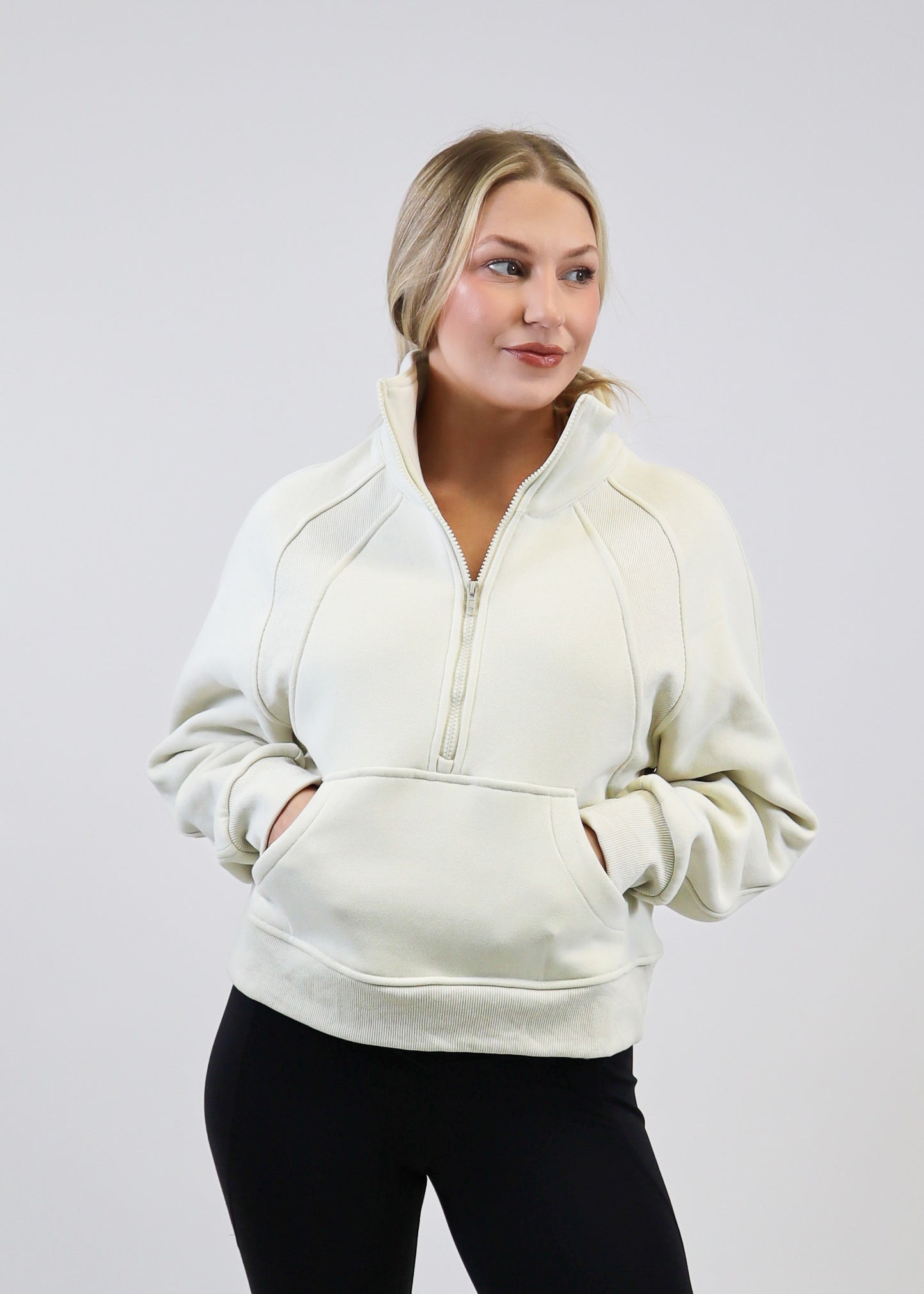 Desi Half Zip Pullover Bone