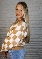 Checkerboard Knit Cardigan