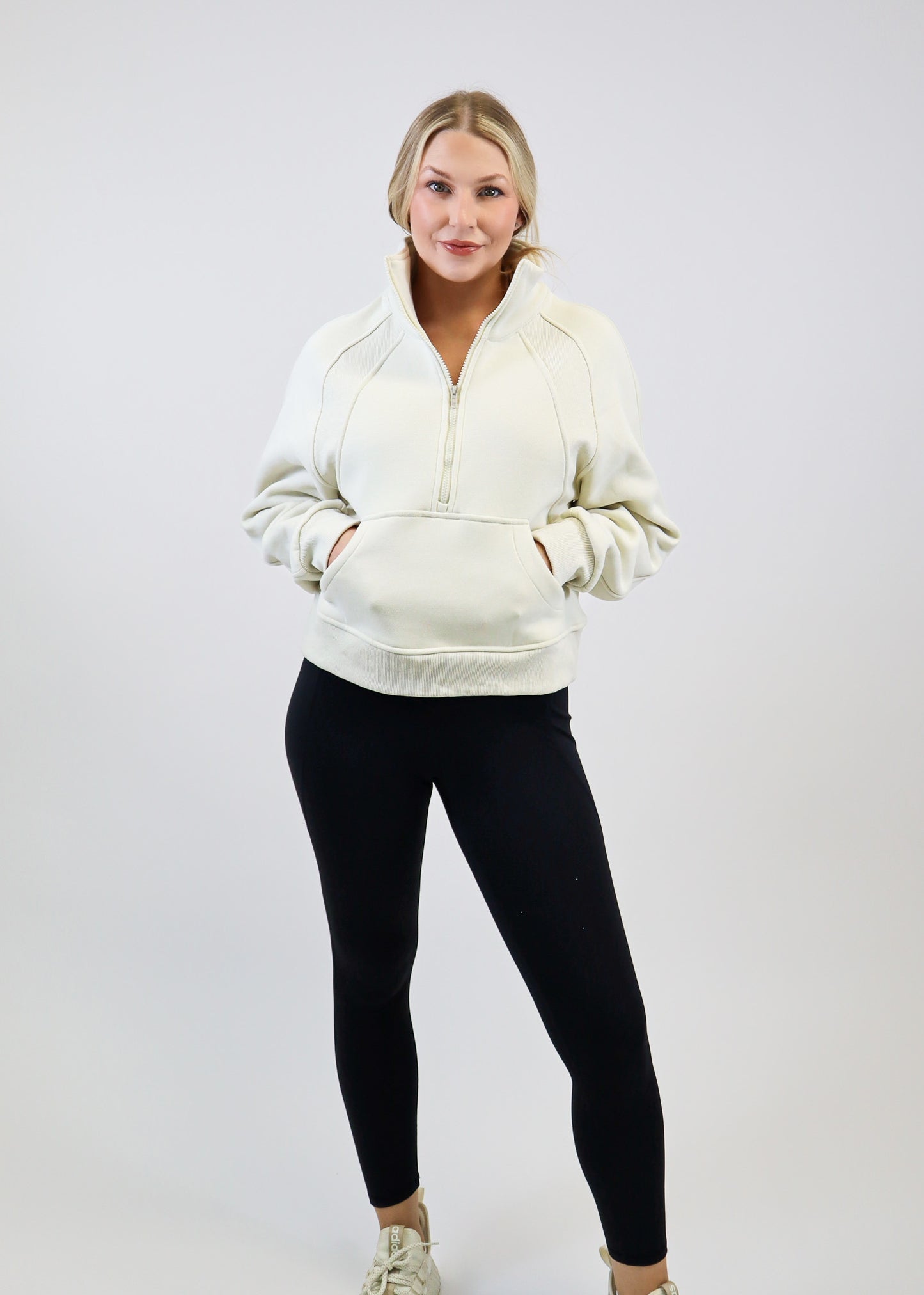 Desi Half Zip Pullover Bone