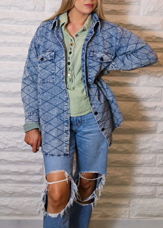 Dakota Quilted Denim Shacket