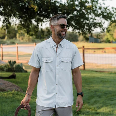 Performance Western Shirt - Light Gray