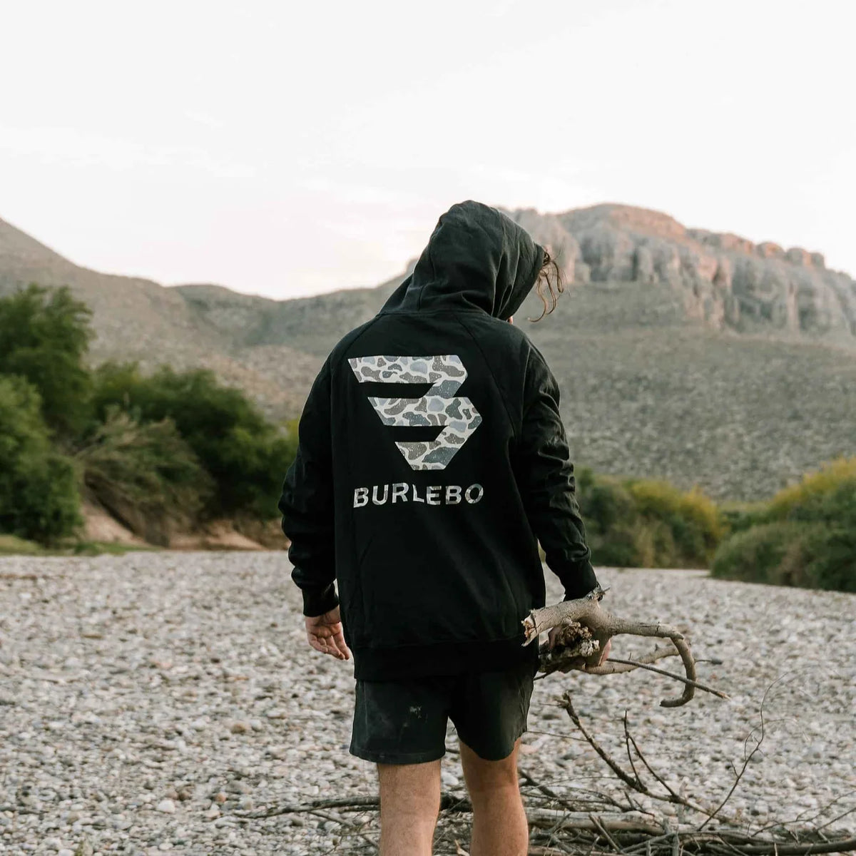 Fleece Hoodie - Flying B Logo - Black