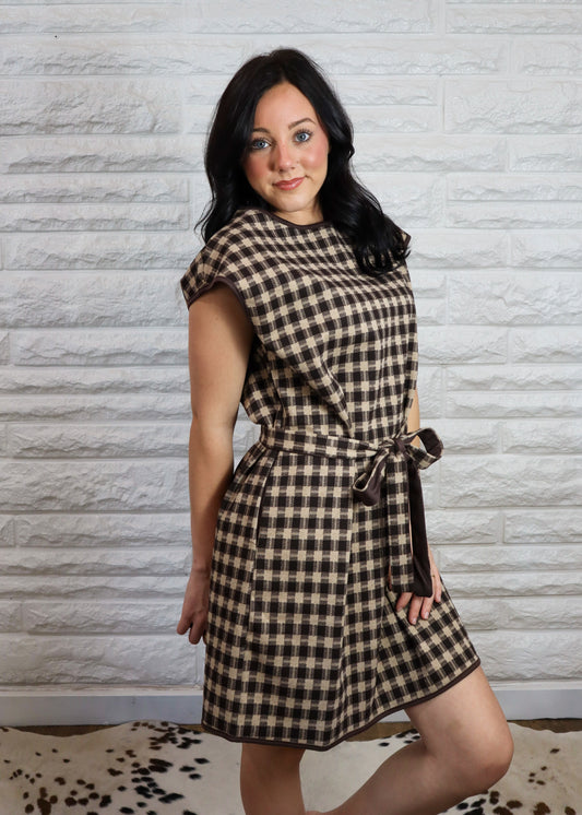 Gingham Check Knit Dress