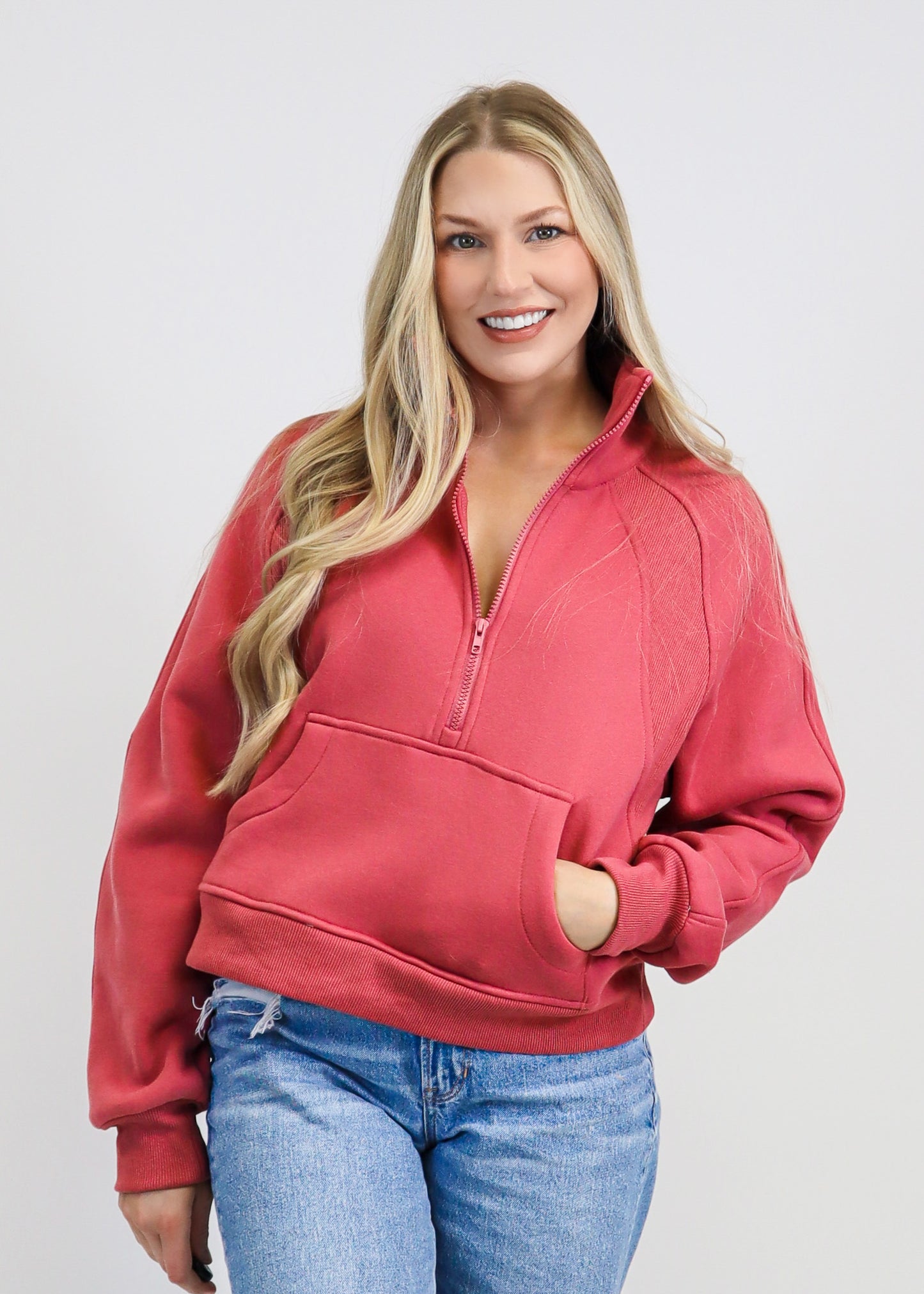 Desi Half Zip Pullover Berry