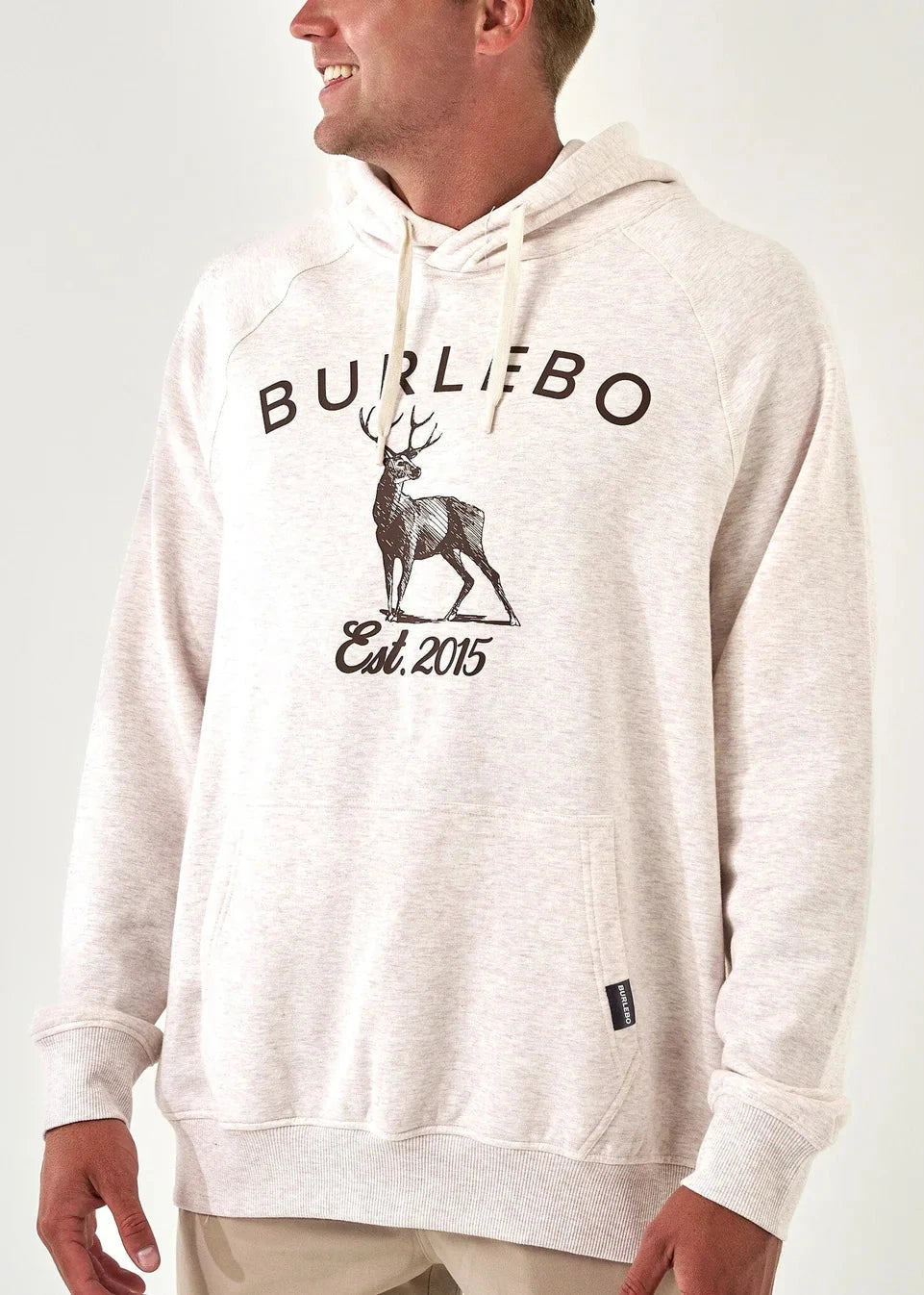 Fleece Hoodie - Whitetail Deer - Heather Oatmeal