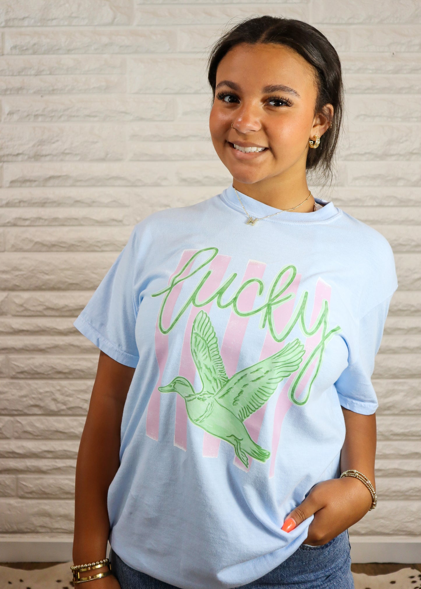Lucky Duck Tee - Blue