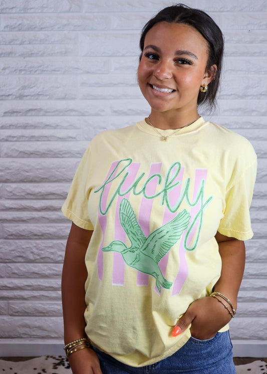 Lucky Duck Tee - Yellow