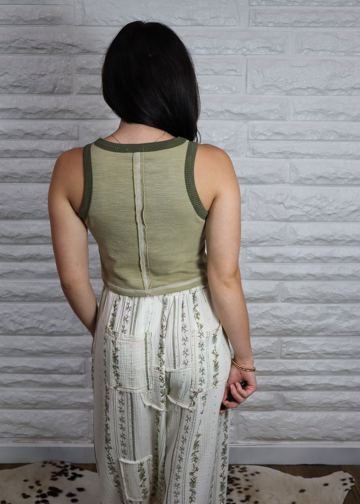 Kate Studded Tank - Olive