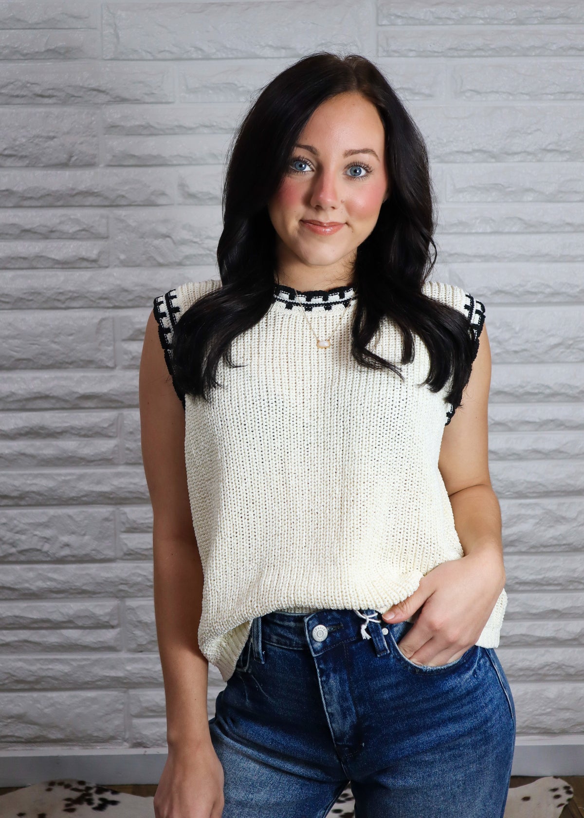 Noir & Ivory Classic Sweater Vest