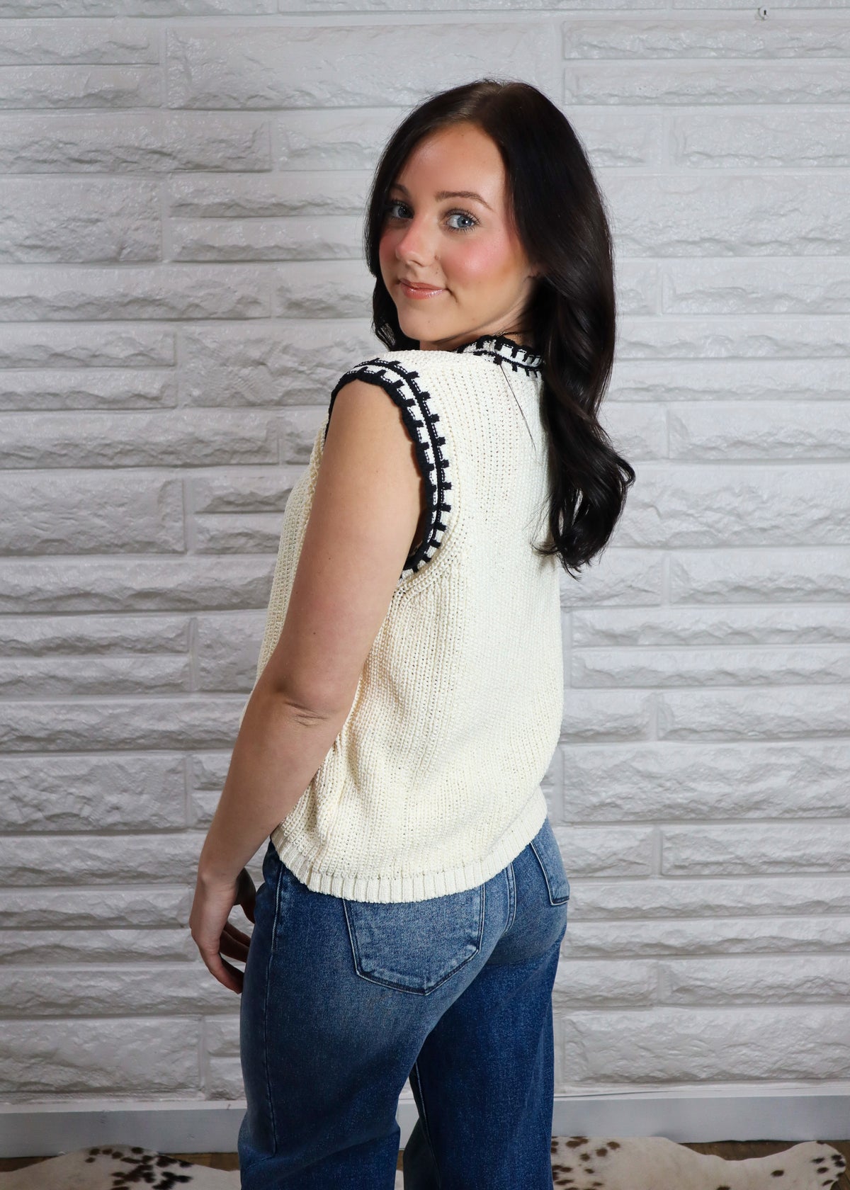 Noir & Ivory Classic Sweater Vest