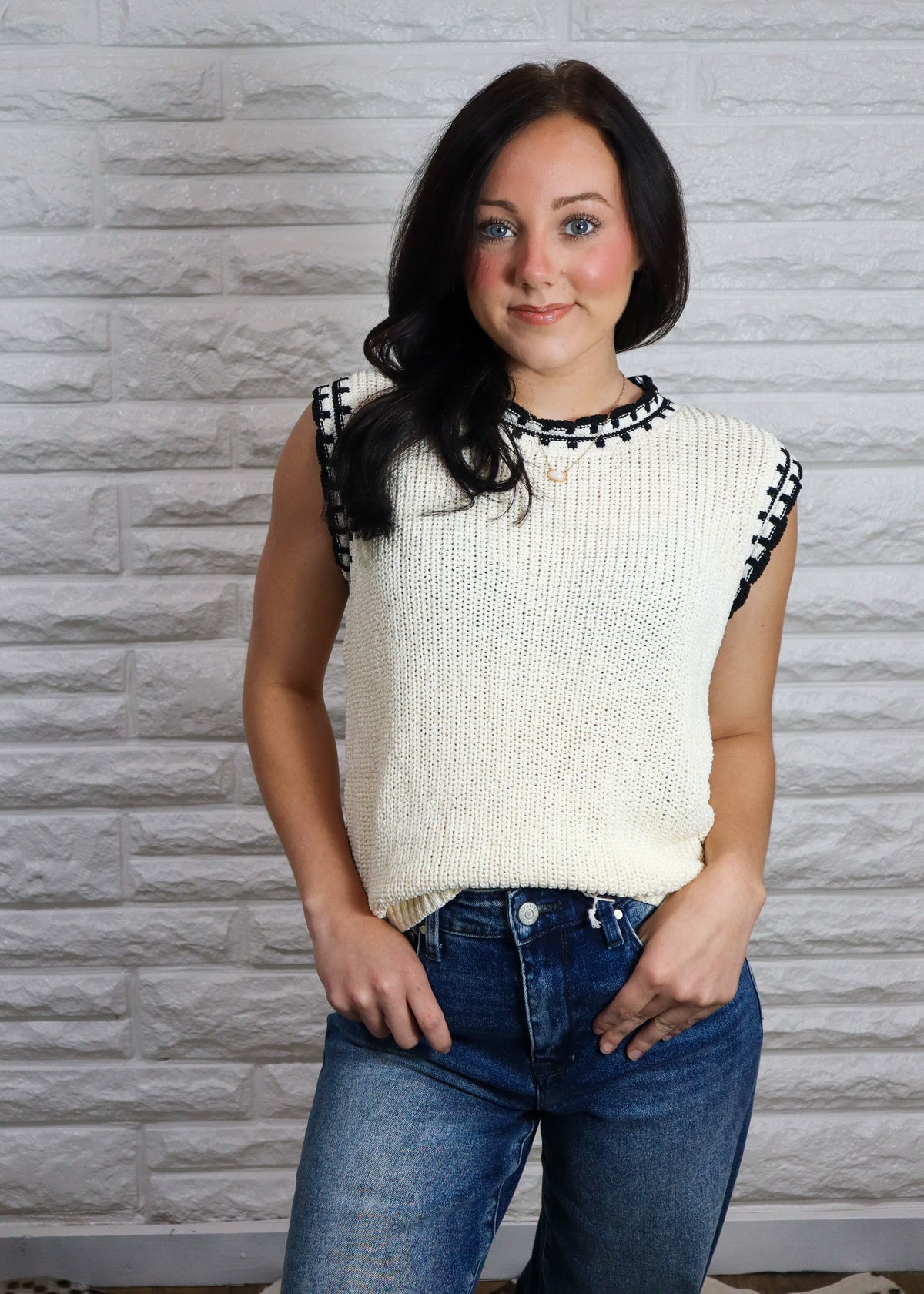 Noir & Ivory Classic Sweater Vest