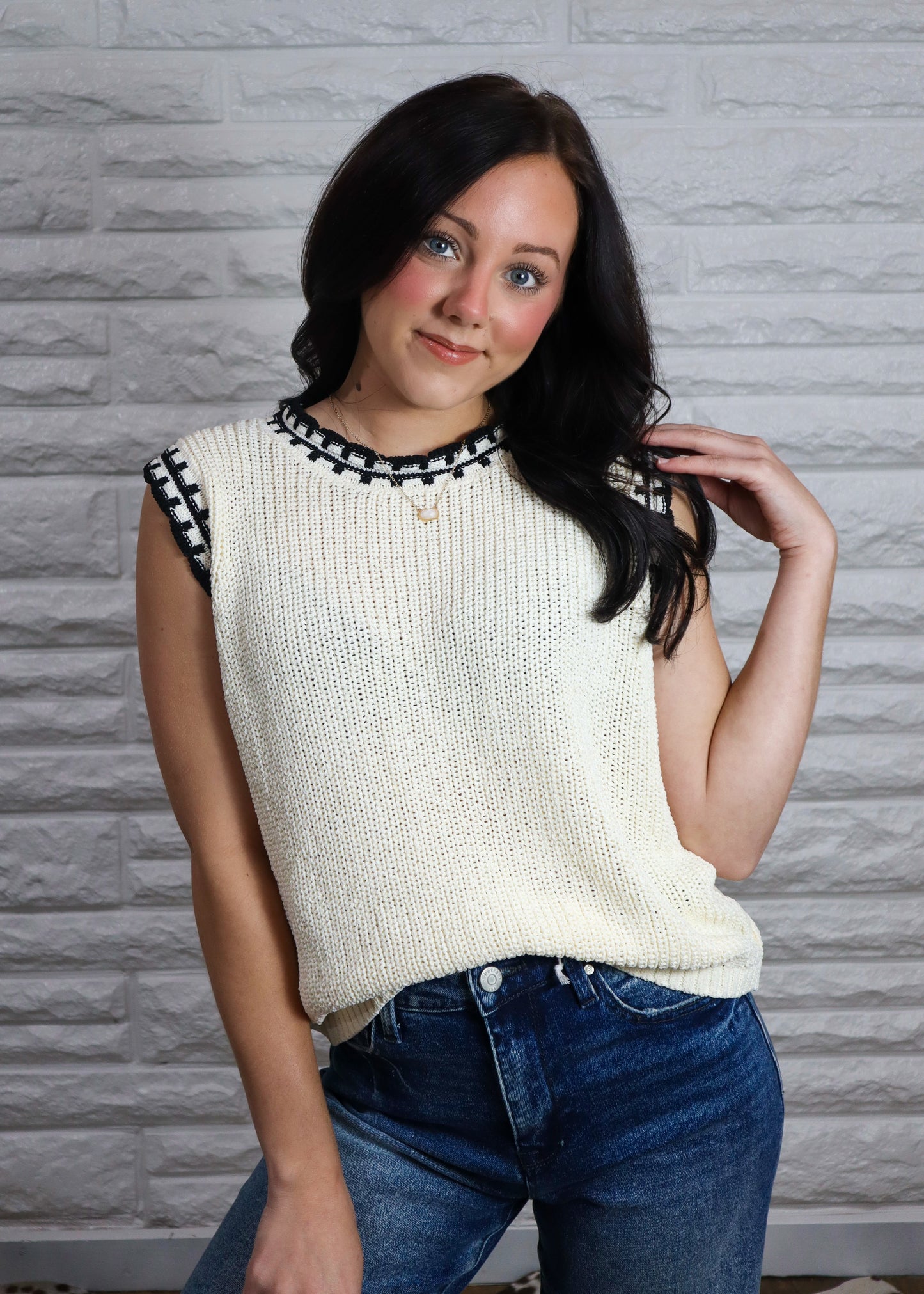 Noir & Ivory Classic Sweater Vest
