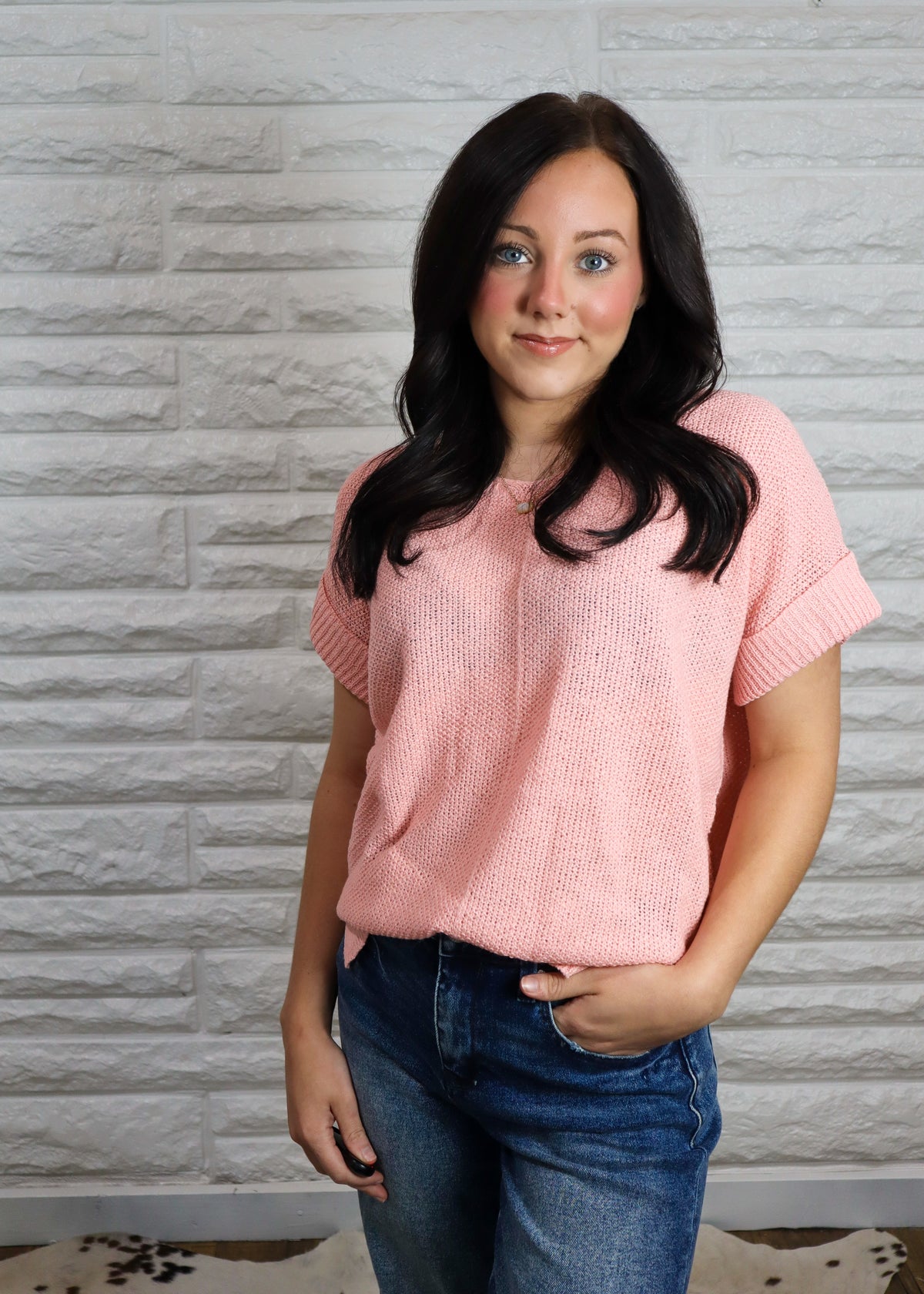 Easy Days Cuff Sleeve Top - Pink
