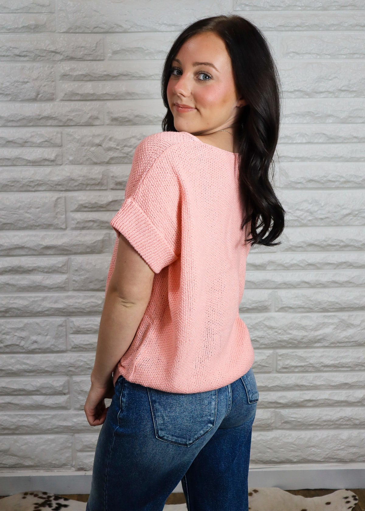 Easy Days Cuff Sleeve Top - Pink