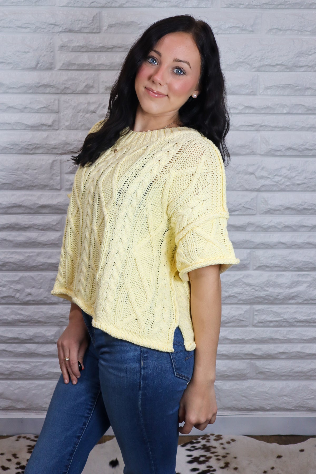 Maison Cable Knit Sweater Top